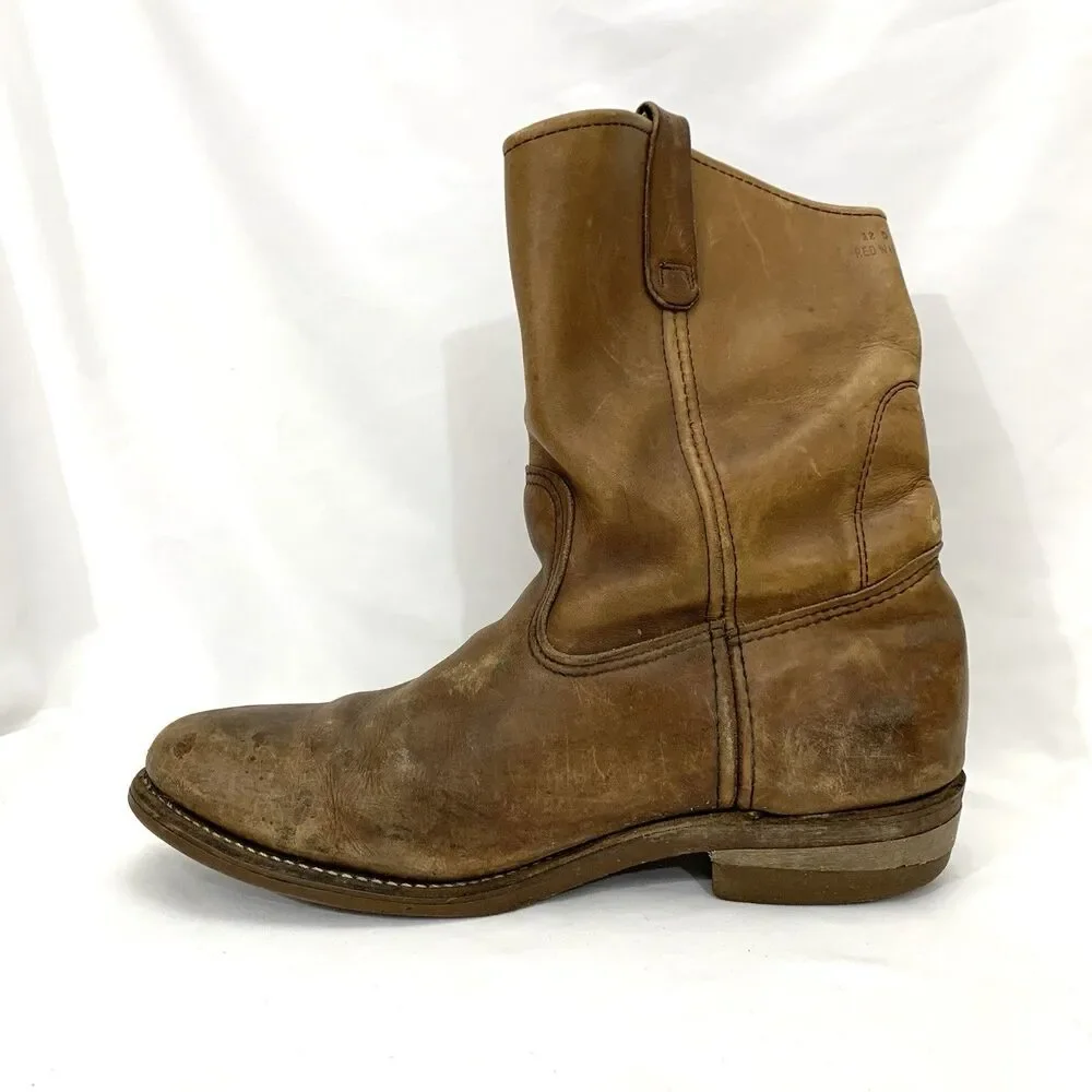 Red Wing Pecos Nailseat 1155 Brown Vintage Pull on Roper Work BOOTS 12 D USA